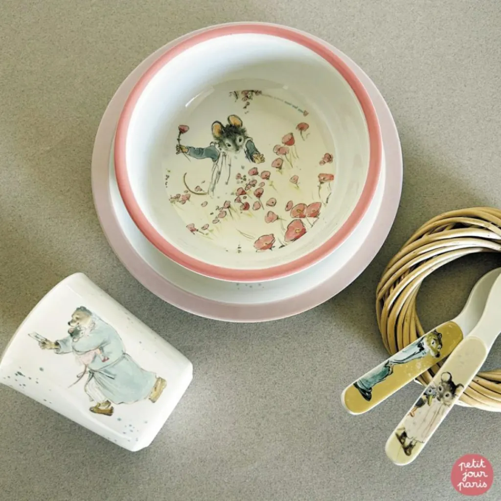 Coffret repas Ernest et Célestine rose (5 pièces) Coffret Repas