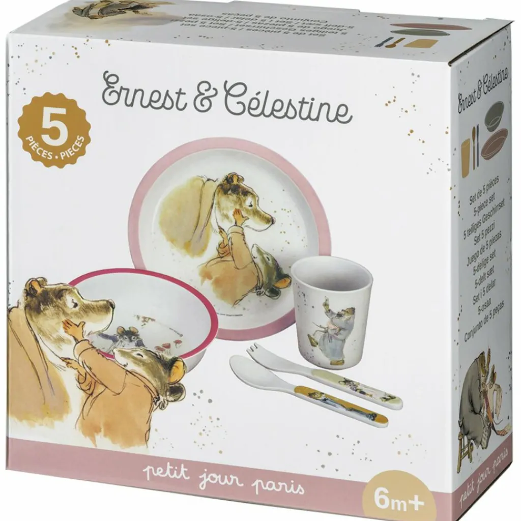 Coffret repas Ernest et Célestine rose (5 pièces) Coffret Repas