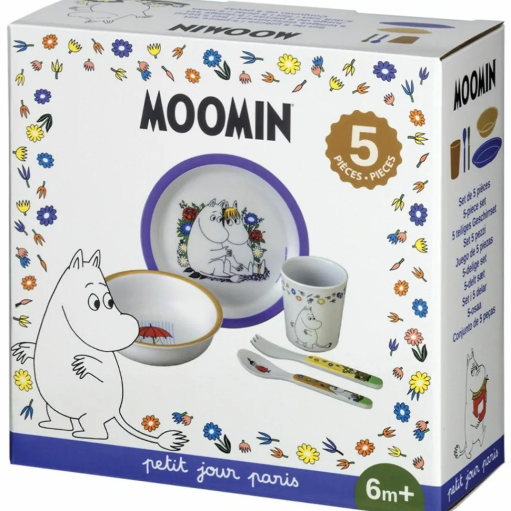 Petit Jour Paris Coffret repas Moomin bleu (5 pièces)