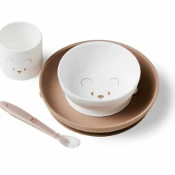 Sale Coffret repas Ours Blanc-Marron (4 pièces) Coffret Repas