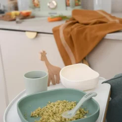 Béaba Coffret repas silicone Vert sauge et Vert de gris (4 pièces)