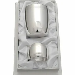 Daniel Crégut Coffret timbale et rond de serviette Tonneau Filet personnalisable (métal argenté)