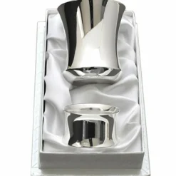 Daniel Crégut Coffret timbale et rond de serviette Contemporaine personnalisable (métal argenté)