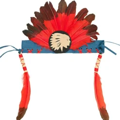 Coiffe indienne Anoki rouge Accessoires De Déguisement
