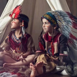 Coiffe indienne Anoki rouge Accessoires De Déguisement