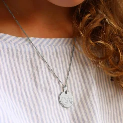 Enfant Petits trésors Collier chaîne dessin Ange personnalisable (argent 925°)