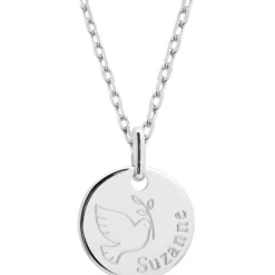Best Collier chaîne dessin Colombe personnalisable (argent 925°) Enfant Chaîne & Collier Bébé / Enfant