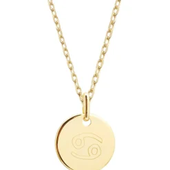 Online Collier chaîne médaille Cancer personnalisable (plaqué or) Enfant Chaîne & Collier Bébé / Enfant