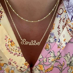 Hot Collier chaîne Prénom goldfilled jaune (personnalisable) Collier Maman