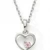 Enfant Baby bijoux Collier Coeur rose 42 + 3 cm (argent)