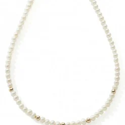 New Collier de perles et boules or 42 cm (or jaune 375°) Collier Maman