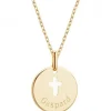 Petits trésors Collier enfant médaille Croix ivoire plaqué or 42 cm (personnalisable)