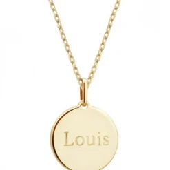 Petits trésors Collier enfant médaille Croix ivoire plaqué or 42 cm (personnalisable)