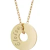 Enfant Petits trésors Collier enfant Mini jeton personnalisable (plaqué or)