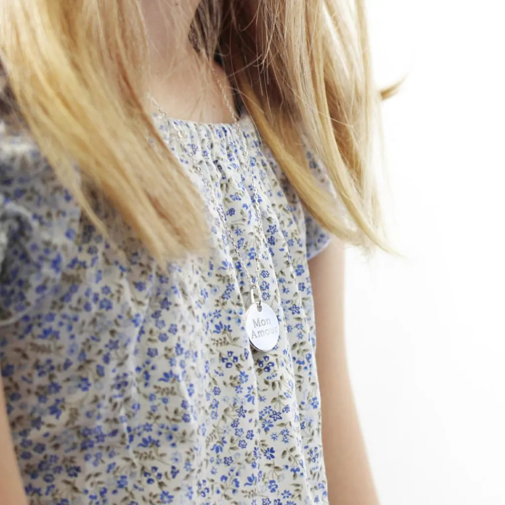 Best Collier enfant Petite médaille personnalisable (argent 925°) Enfant Chaîne & Collier Bébé / Enfant