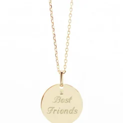 Petits trésors Collier médaille martelée 45 cm personnalisable (plaqué or)