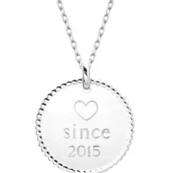 Petits trésors Collier médaille perlée chaîne 45 cm personnalisable (argent 925°)
