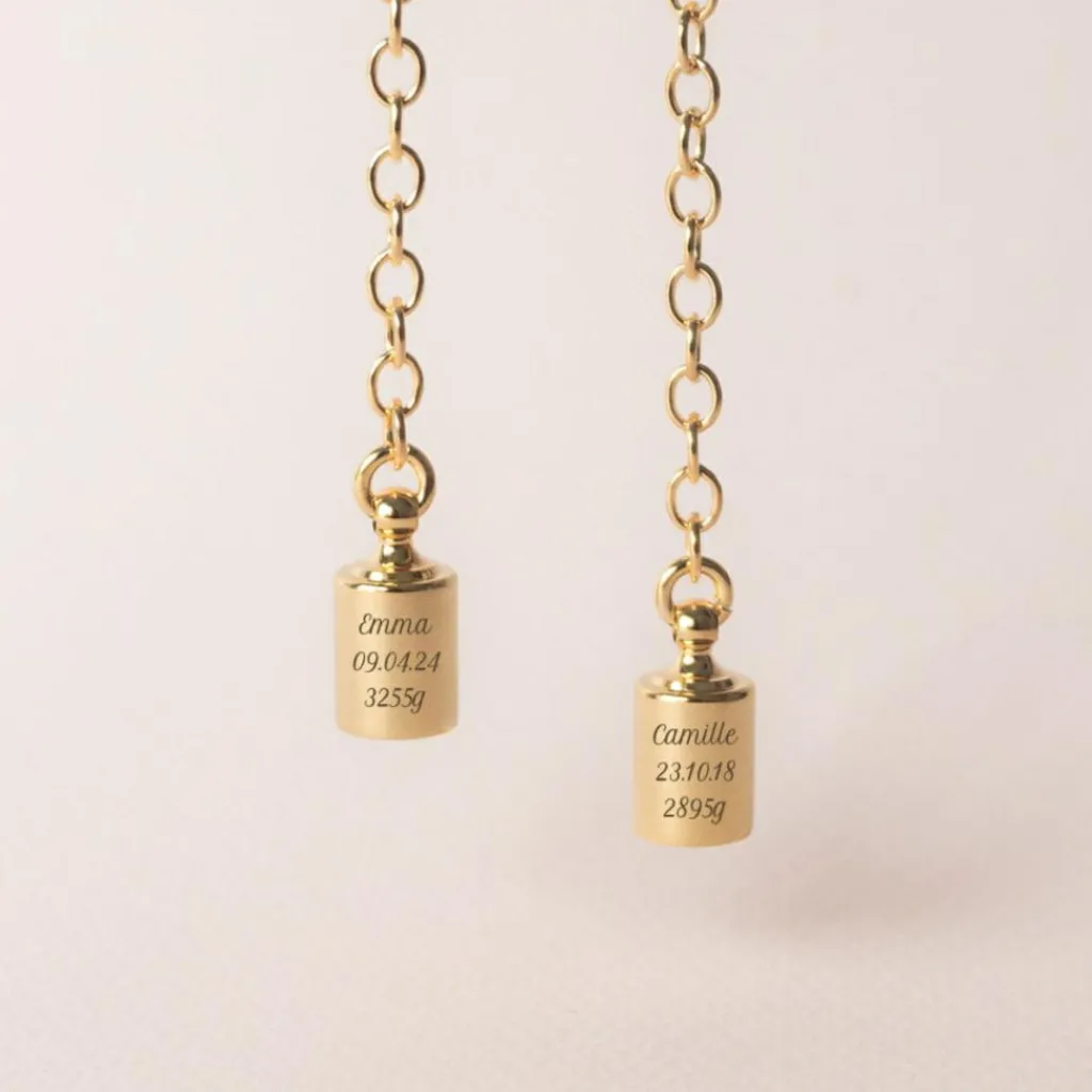 Mon Petit Poids Collier Mes Petits Poids personnalisable (plaqué or jaune)