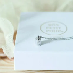 Enfant Mon Petit Poids Collier personnalisable argenté rhodié