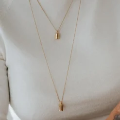 Clearance Collier personnalisable plaqué or jaune Collier Maman