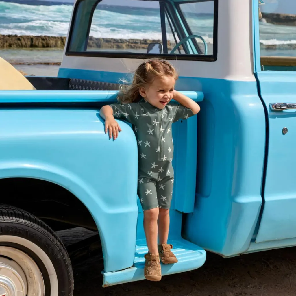 Combinaison anti-UV Étoile de mer olive foncé (19-24 mois) Vêtement Anti-Uv