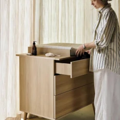 Sale Commode à langer 3 tiroirs Flow Honey Ash Commode À Langer