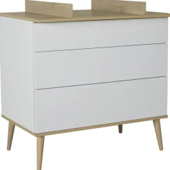 New Commode à langer 3 tiroirs Flow White-Oak Commode À Langer