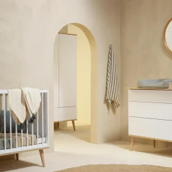 New Commode à langer 3 tiroirs Flow White-Oak Commode À Langer