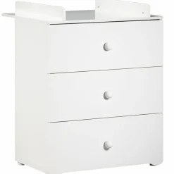 Baby Price Commode à langer New Basic Boutons boule blancs