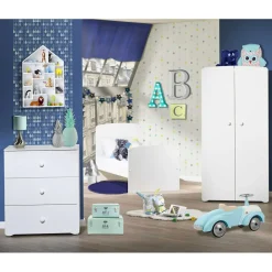 Baby Price Commode à langer New Basic Boutons boule blancs