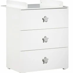 Baby Price Commode à langer New Basic Boutons étoile gris