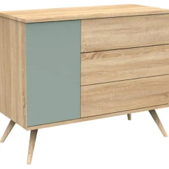 Sale Commode 3 tiroir et 1 porte Seventies sauge Commode À Langer