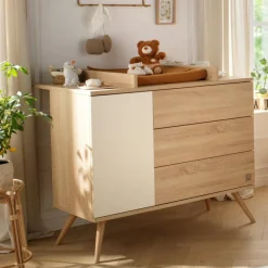 Outlet Commode 3 tiroir et 1 porte Seventies crème Commode À Langer