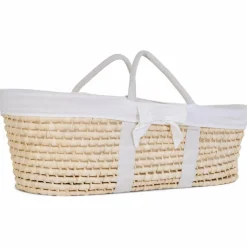 Childhome Couffin moïse naturel avec matelas et habillage jersey écru