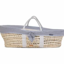 Childhome Couffin moïse naturel avec matelas et habillage jersey gris