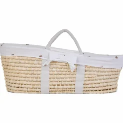 Discount Couffin moïse naturel avec matelas et habillage jersey cœurs Couffin Et Accessoires