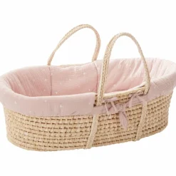 Clearance Couffin souple en osier Promenade bucolique rose clair Couffin Et Accessoires