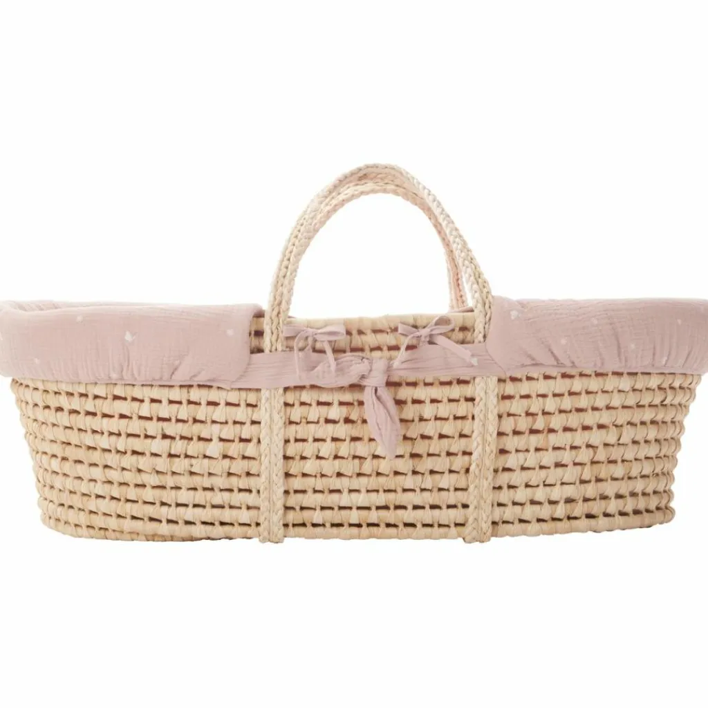 Clearance Couffin souple en osier Promenade bucolique rose clair Couffin Et Accessoires