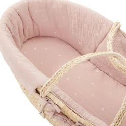 Clearance Couffin souple en osier Promenade bucolique rose clair Couffin Et Accessoires