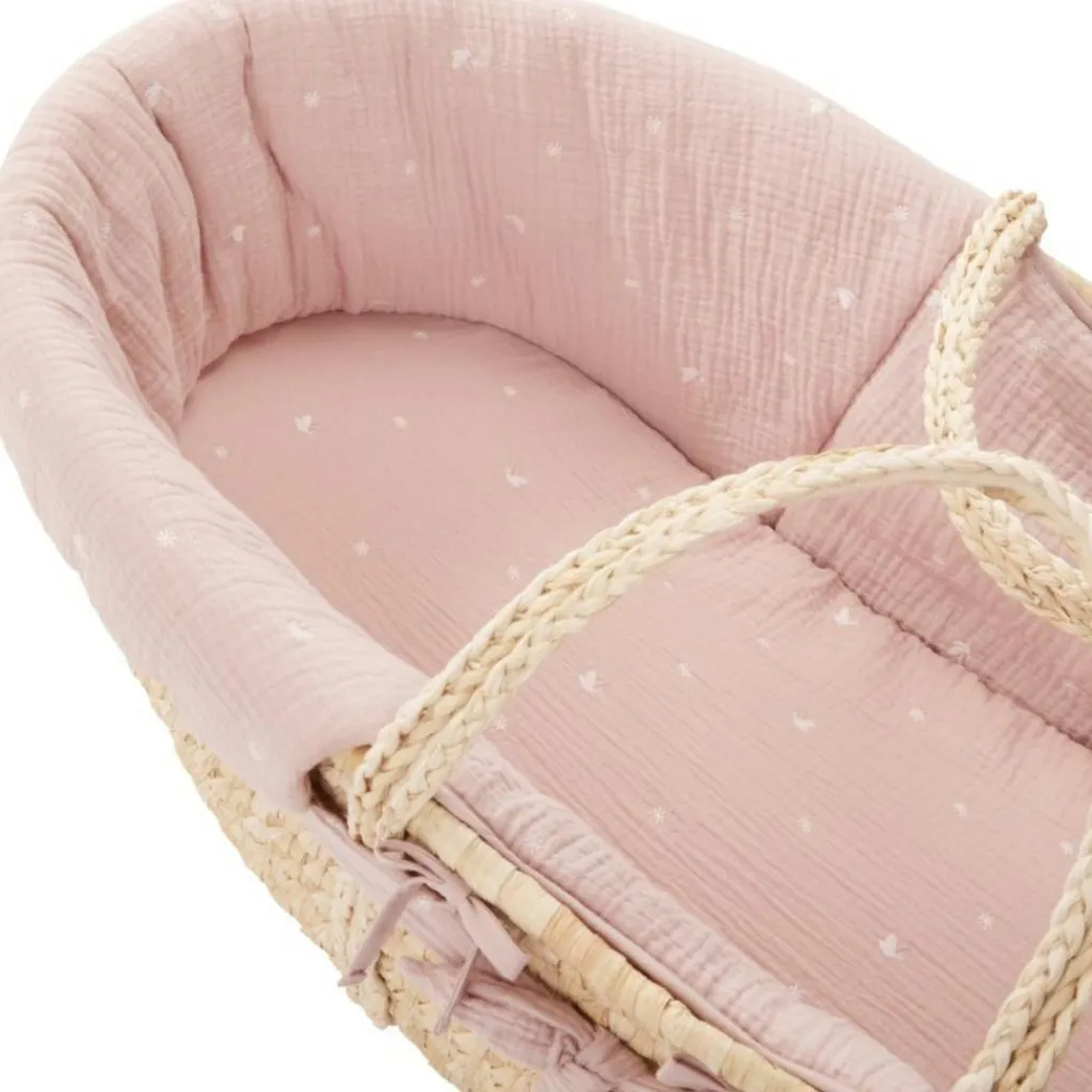 Clearance Couffin souple en osier Promenade bucolique rose clair Couffin Et Accessoires