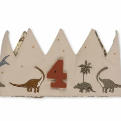 Konges Slojd Couronne d'anniversaire en tissu Dino personnalisable