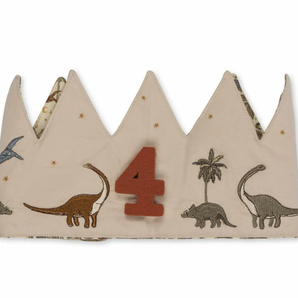 Konges Slojd Couronne d'anniversaire en tissu Dino personnalisable