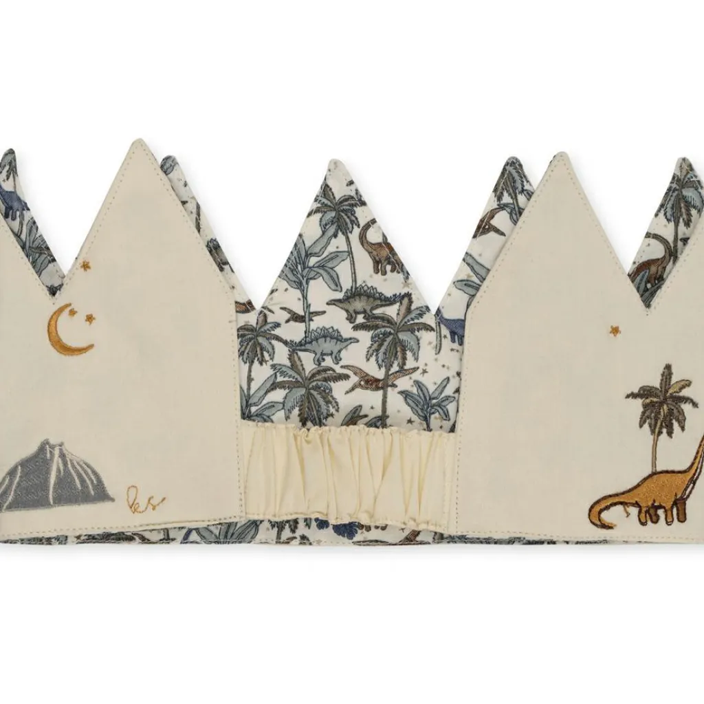 Konges Slojd Couronne d'anniversaire en tissu Dino personnalisable