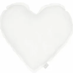 Cotton&Sweets Coussin Coeur en lin Blanc (28 cm)