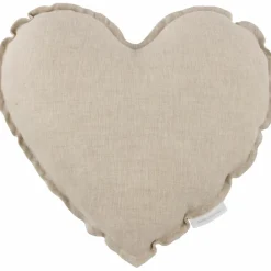 Cotton&Sweets Coussin Coeur en lin Naturel (28 cm)