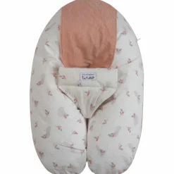 Tinéo Coussin de grossesse Multirelax éponge microfibre rose pêche