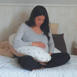 Tinéo Coussin de grossesse Multirelax éponge microfibre rose pêche