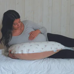 Tinéo Coussin de grossesse Multirelax éponge microfibre rose pêche