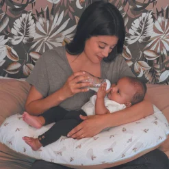 Tinéo Coussin de grossesse Multirelax éponge microfibre rose pêche