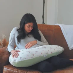 Tinéo Coussin de grossesse éponge microfibre vert sauge